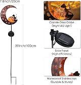 TERESA'S COLLECTIONS Large Garden Moon Fairy Solar Light 39in Crackle Glass view 5