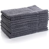 Simpli-Magic Cotton Hand Towels 16"x27" (12 Pack) &ndash; Soft Towels for Bathroom, Kitchen, Salon &amp; Gym (Gray)