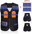 Yosoo Kids Elite Tactical Vest with 20pcs Soft Foam Darts for Nerf Gun N-strike Elite Series Not Including 2 Clips