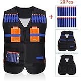 Yosoo Kids Elite Tactical Vest with 20pcs Soft Foam Darts for Nerf Gun N-strike Elite Series Not Including 2 Clips