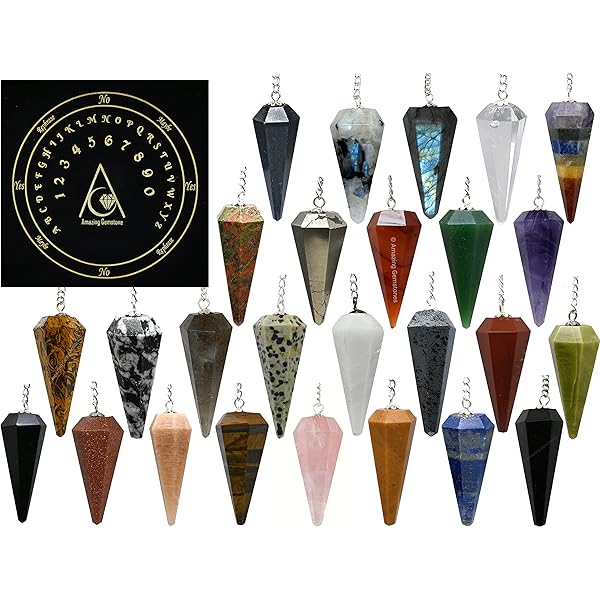 Pendulum Prism Natural Gem Stone Metal Crystal Healing Ritual