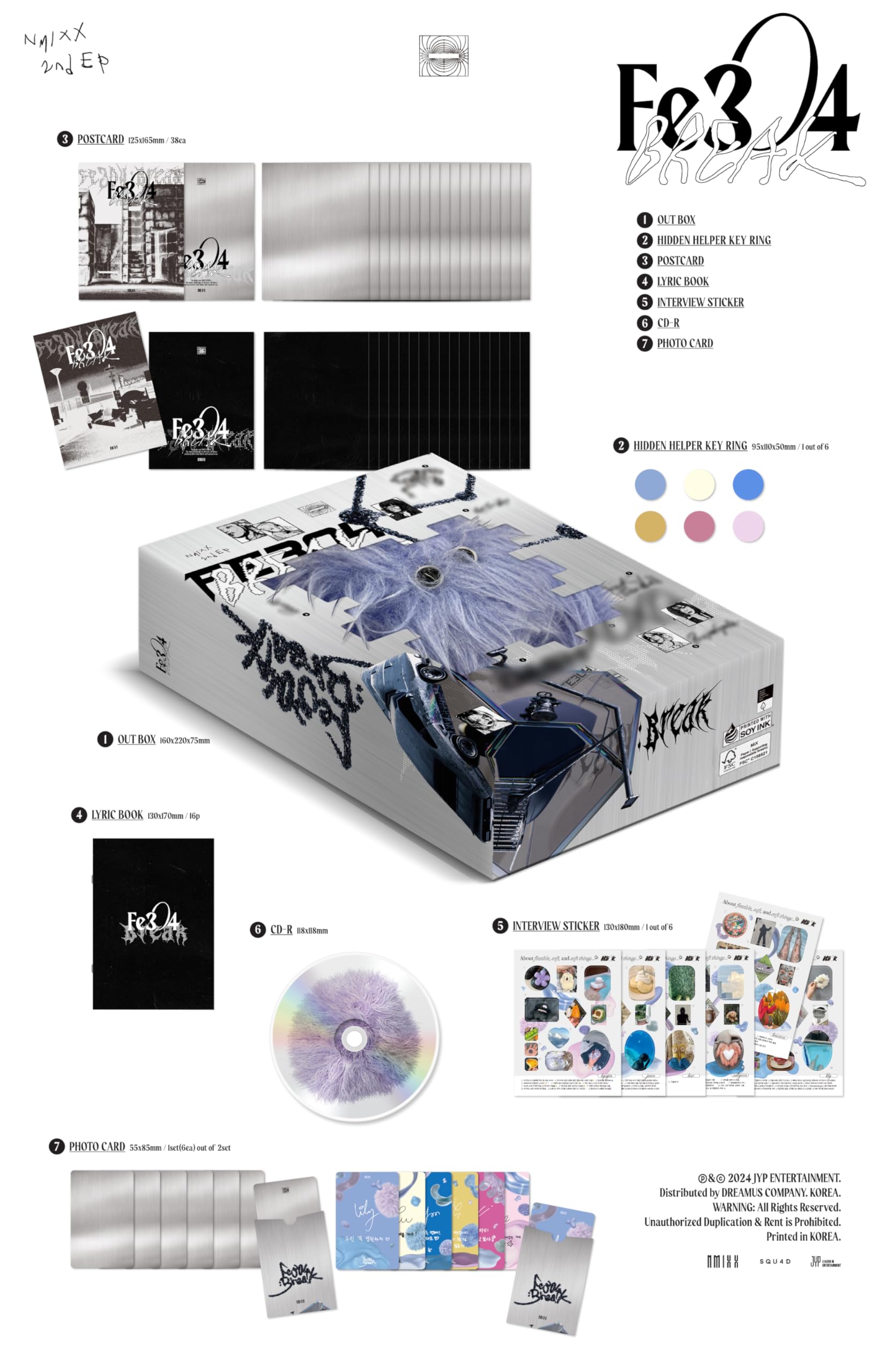 NMIXX Fe3O4 : BREAK 2nd Mini Album CD+Book+Photocard+Tracking Sealed Fe304 (LIMITED Version)