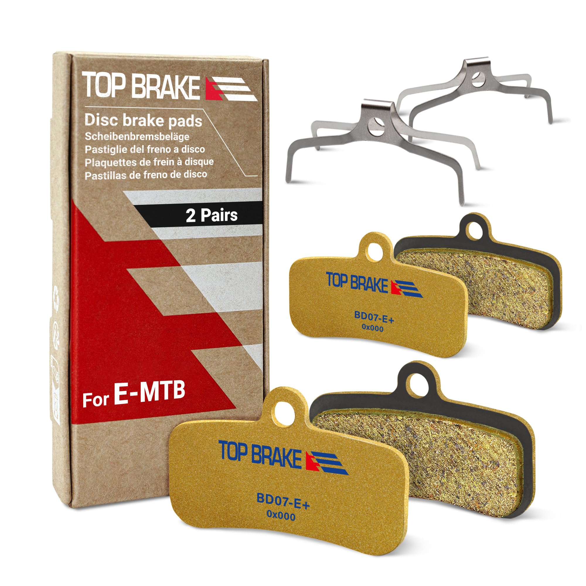 TOP BRAKE 2 Pairs Disc Bike Brake Pads for Shimano 4 Piston Saint BR-M810 M820 Zee M640 XTR-M9120, Deore XT BR-M8020, M8120,M6120,BR-MT420,MT510,MT520 Tektro HD M745 735 725 750 TRP,SL,Slate T4