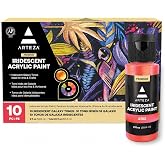 ARTEZA Iridescent Acrylic Paint Set, 10 Galaxy Colors, 60 ml/ 2 fl oz Tubes | High-Viscosity Water-Based Formula, Shimmer Finish, Fast-Drying, For Canvas, Wood, Rocks, Fabric, Paper and Mixed Media