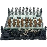 15" Dragon 3D Chess Set, Bronze &amp; Silver Color, 2 Players