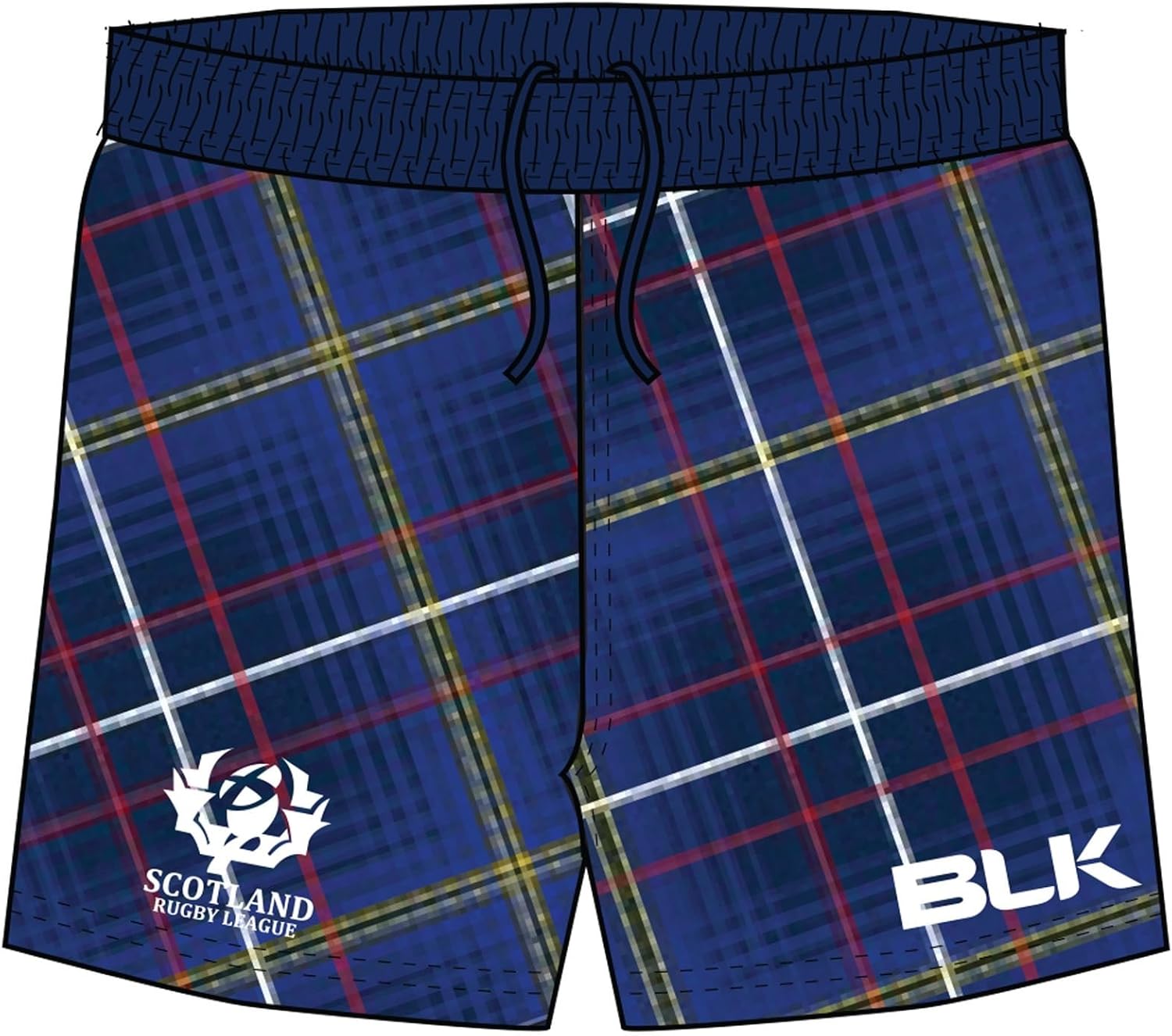 BLK Scotland Rugby League On Field Tartan Shorts 4 Nations 2016 (2XS
