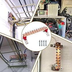 Bitiontry 10" Copper Ground Bar Kit,900A Grounding