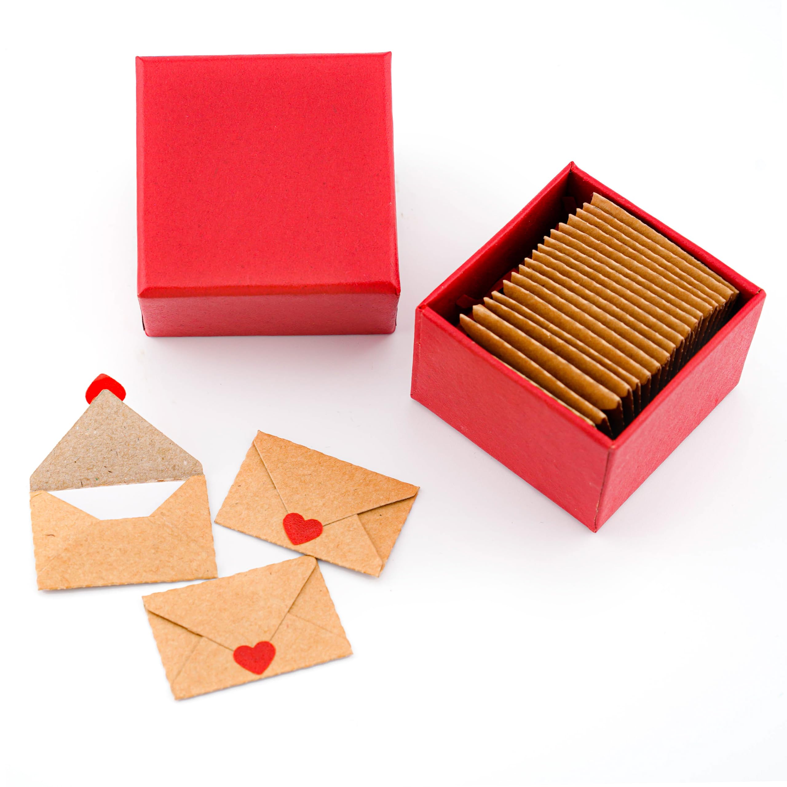 DuduCraft Romantic Stocking Stuffers for Him or Her - Tiny Christmas Cards for a Sentimental Holiday Gift | Mini Blank Love Notes for Husband, Wife, Boyfriend, Girlfriend | Cute Xmas Stationery Set