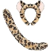 Soul Young Wolf Leopard Lion Cat Ears and Tail Set Halloween Costume Party Cosplay Animal Accessories