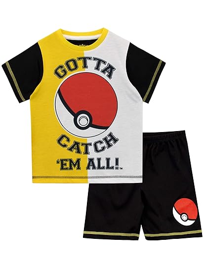 Pokèmon Pijamas de Manga Corta para niños Pokeball: Amazon.es ...