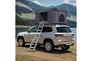 VEVOR Rooftop Tent Hard Shell, Rooftop Tent Hardshell for 2-3 Person, Hard Shell Roof Top Tent with Telescopic Ladder Thick M