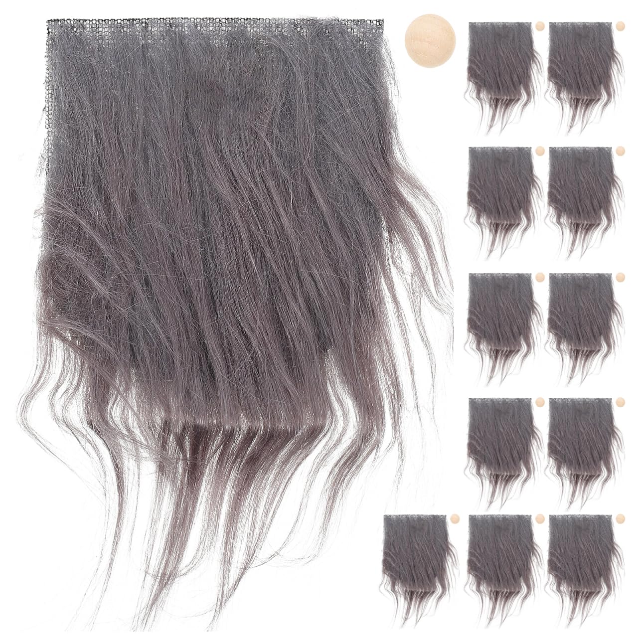Photo 1 of Cabilock Gnomes Beard Sets, 12 Sets Faux Fur Fabric Pre Cut Gnomes Beard with Wood Balls for Crafts, DIY Handmade Accessories for Christmas Halloween Easter Valentine Independence Day