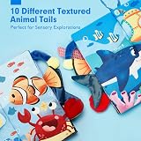hahaland Baby Books 0-6 Months High Contrast Tummy Time Sensory Book 3D Tails view 5