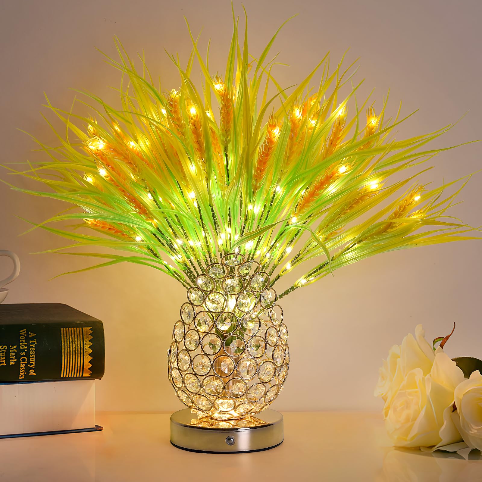 Photo 1 of AMWGIMI Birthday Gifts for Women Mom,18 Inch Wheat Stalks Decor Table Lamp,Rechargeable Touch Flower Lamps,3-Colour Dimming Night Light,Home Kitchen Wedding Party Boho Decor Thank You Gifts