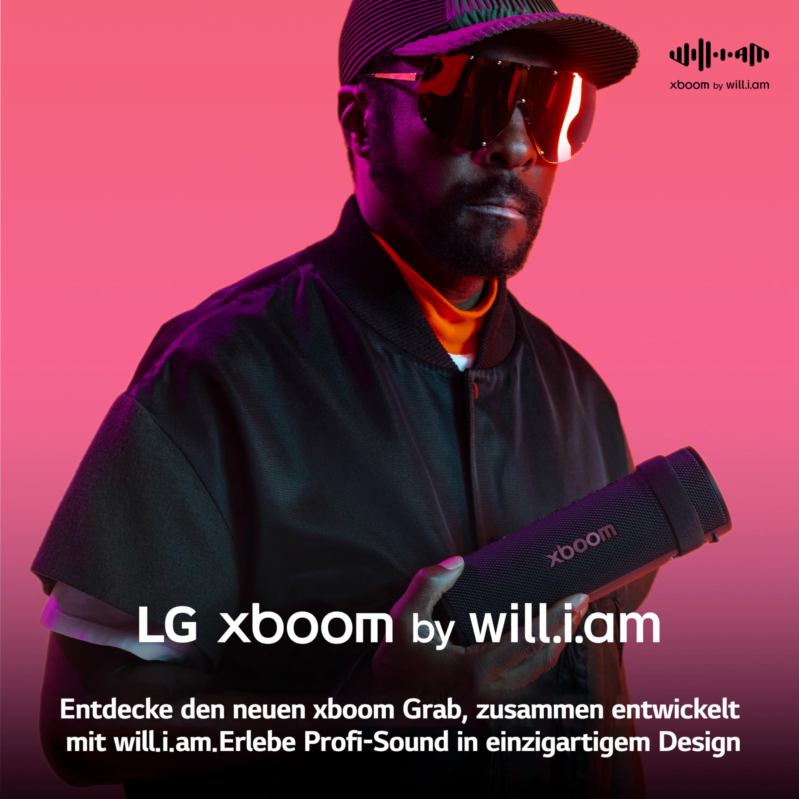 LG xboom Grab by will.i.am, tragbarer Bluetooth-Lautsprecher (Signature Sound, IP67, bis zu 20 Std. Akkulaufzeit), Schwarz [Modelljahr: 2025] 3