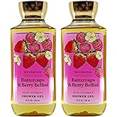 Bath & Body Works Shower Gel, Gift Set of 2, 10oz Each (Buttercups Berry Bellini)