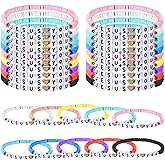 30Pcs Wwjd Jesus Loves You Bracelets Bulk Set, Handmade Beaded Friendship Bracelets with Religious Message, Colorful Faith Wristbands for Church Event, Party Favors Bible Study Group Daily Inspiration