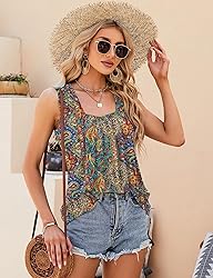 KTILG Womens Tops Dressy Casual Sleeveless Tank Top
