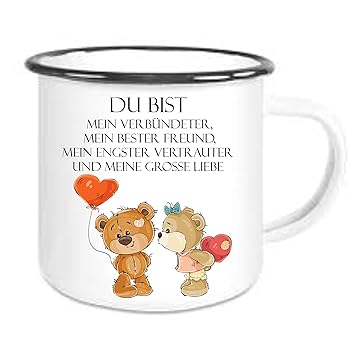 Crealuxe Emaille Tasse Mit Rand Du Bist Mein Verbündeter