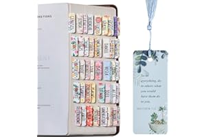 TABINQUE Bible Tabs, Bible Journaling Supplies, Personalized Bible Tabs for Women and Girl, 90 Bible Index tabs in Total, 66 Bible tabs for Old and New Testament, Additional 24 Blank tabs