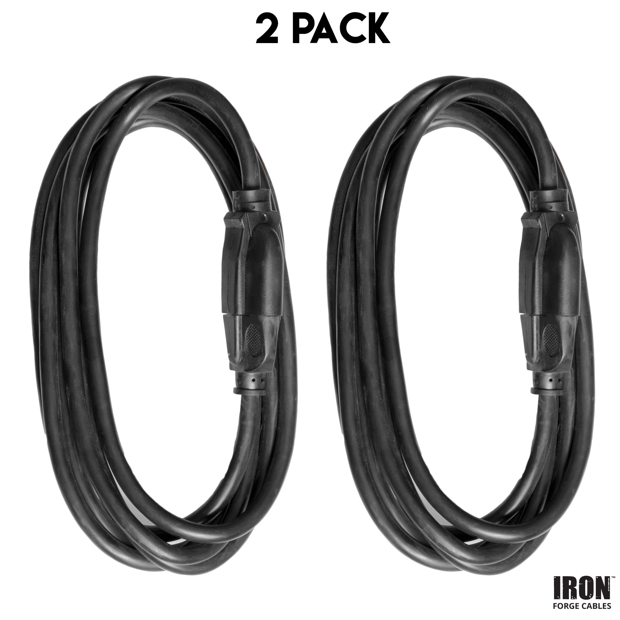 2 Pack of 6 Ft Outdoor Extension Cords 16/3 Heavy Duty Black