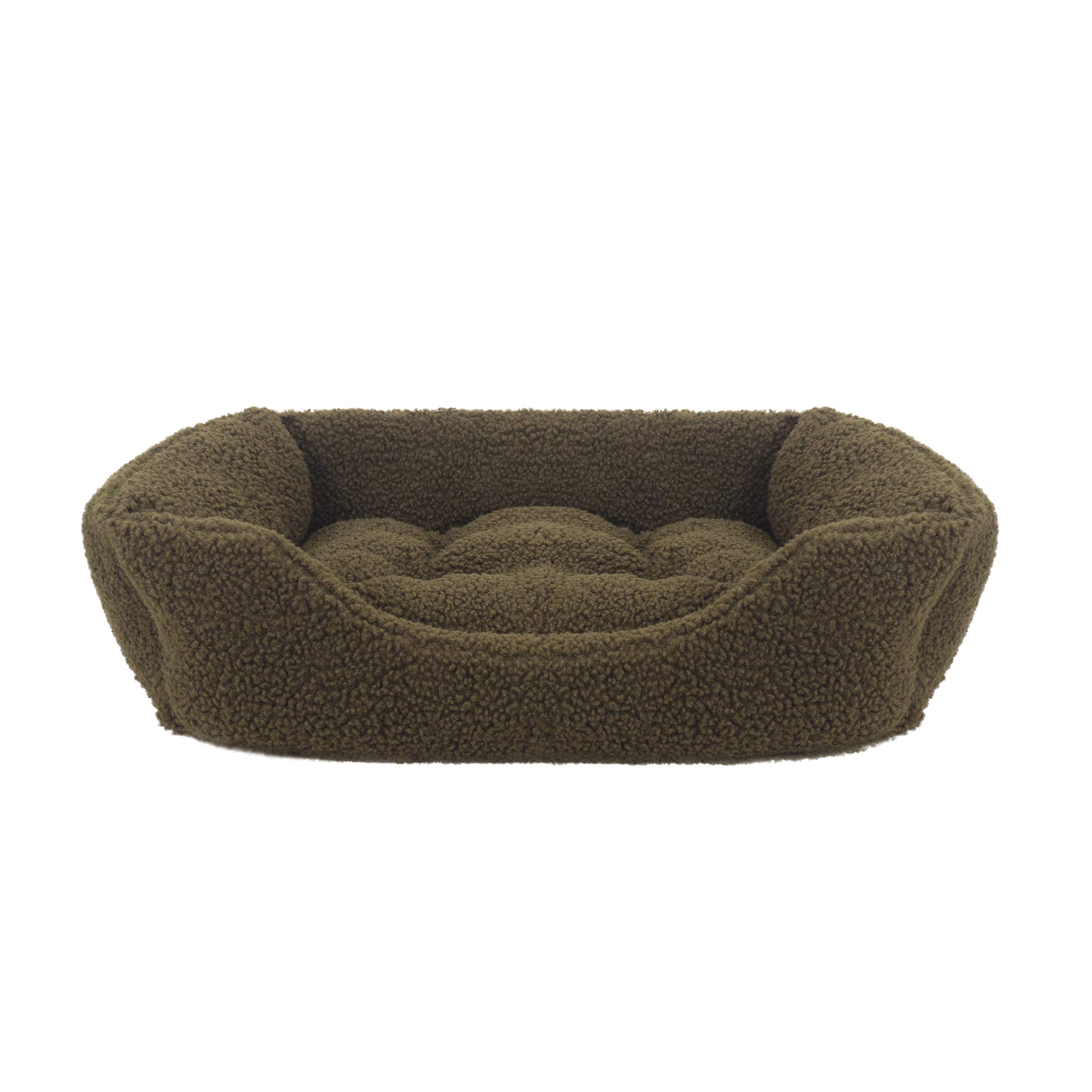 Rosewood Green Pile Fleece Square Dog Bed, Small