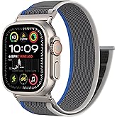Trail Loop Nylon Sport Band Compatible with Apple Watch Ultra 3 2 Band for Men 49mm 46mm 45mm 44mm 42mm, Rugged Breathable Sport Adjustable Strap for iwatch bands Series 11/10/9/8/7/6/5/4, SE 3 2 1