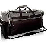 DALIX 25" Extra Large Vacation Travel Duffle Bag (Black, Grey, Navy Blue, Red, Camo)