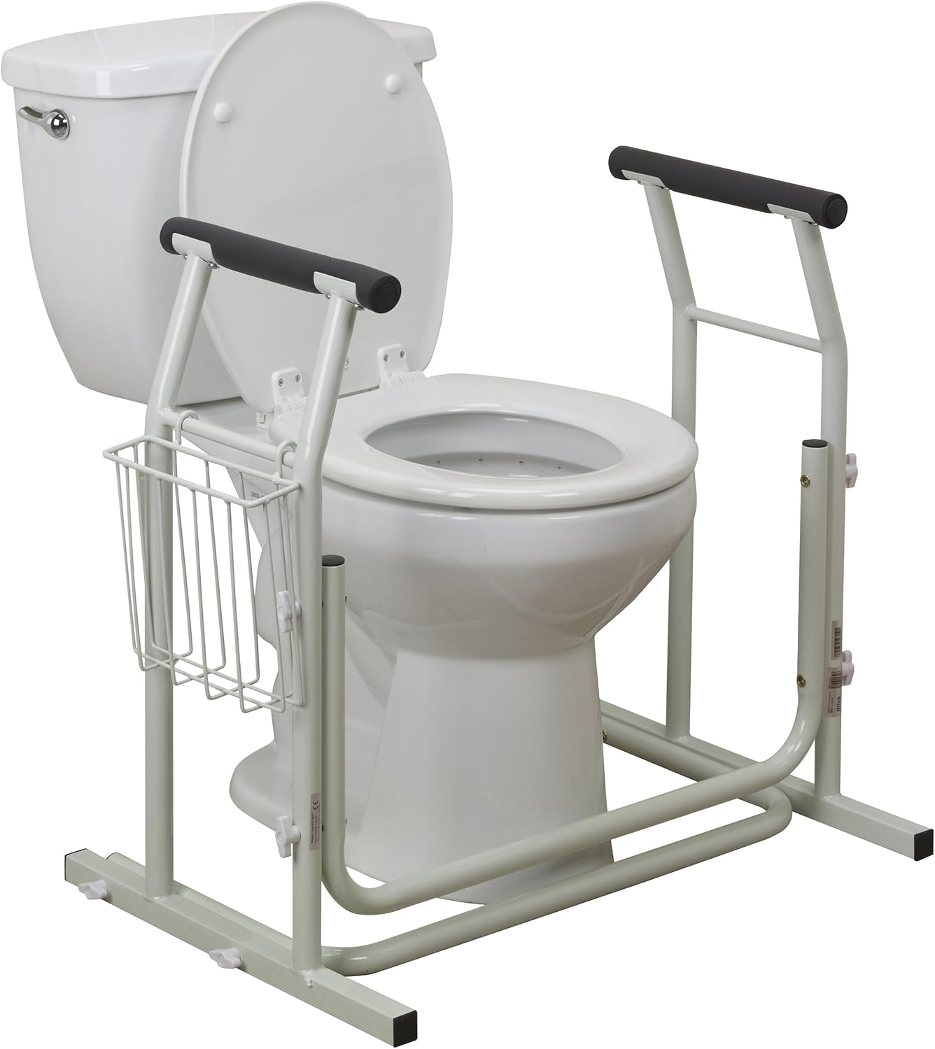 Drive Medical Stand Alone Toilet Safety Rail, White, EA: Health & Personal Care