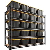 REIBII 48" W Garage Shelving for Warehouse, 3080LBS Heavy Duty Shelving | 5-Tier Adjustable Shelves, 24"D x 72"H, Freestanding, Rust-Resistant, For Basement Commercial, Tool-Free Easy Assembly