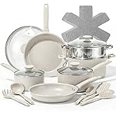 Granitestone 20 Pc Pots and Pans Set Non Stick Cookware Set with Steamer, Cooking Utensils and Pad Protectors, Stay Cool Handles, Oven and Dishwasher Safe