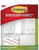 Command Picture Hanging Kit, 3-Sawtooth Picture Hangers, 2-Wire-Backed Picture Hangers, 5-Large Strips, 4-Sets of Large Picture Hanging Strips, 8-Sets of Small Picture Hanging Strips, 16-Poster Strips