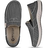 Mens Slip On Shoes, Canvas Mens Loafers with Arch Support, Orthopedic Mens Boat Shoes for Plantar Fasciitis, Indoor 
Outdoor