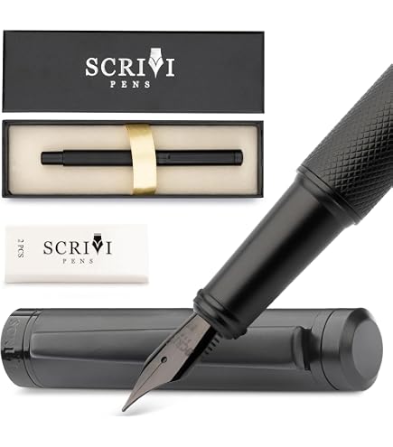 Stylo Plume Nicpro - Design Argenté/or Luxueux - Pointe Moyenne 0.7mm - Parfait Pour écriture Et Calligraphie