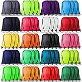 Kuhome 60Pcs Drawstring Backpacks Bulk String Bag Cinch Sack Pack Storage Knapsack Polyester Gift Bags Sports Drawstring Bags for Trip Gym Party Bags(20 Colors)