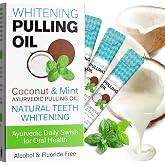 SDJUFEI Coconut Pulling Oil, Oil Pulling Travel Sachets 20Pcs, Mint Oil Pulling Mouthwash for Teeth Travel Sizes, Natural Coconut Oil Pulling with Coconut &amp; Peppermint Oil-Mouthwash