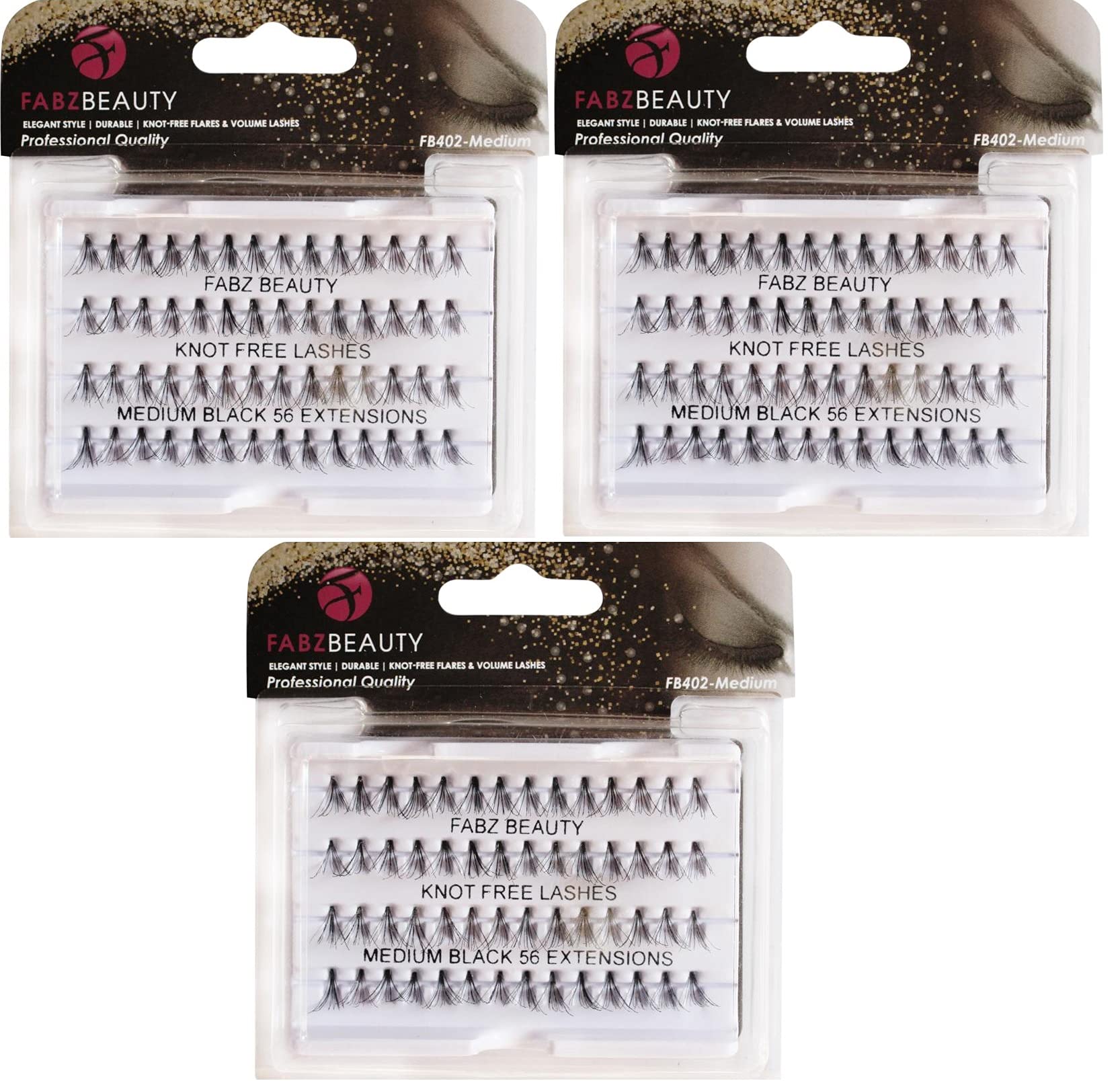 Eyelashes Individual Cluster lashes | Knot-Free Eyelash Clusters, Wispy Cluster Lashes for Natural Cat Eye Look, Fluffy Fake Eyelashes Strip Lashes, Eyelashes (Medium 10mm-Pack of 3)