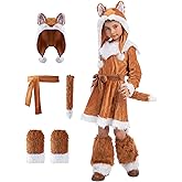 Spooktacular Creations Halloween Fox Costume for Girls, Kids Fox Costume Child for Halloween Dress Up, Jungle-themed Party