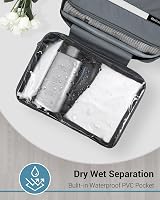 Maliton Hanging Toiletry Bag Large Waterproof Foldable Travel Grey view 5