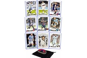 G.O.A.T CHASER Soccer Cards: Lionel Messi, Cristiano Ronaldo, Kylian Mbappe, Robert Lewandowski, Erling Haaland, Neymar Jr., Pelé, Karim Benzema, Kevin de Bruyne (9) Assorted Top Star Soccer Cards &/or Sticker Card Gift Pack