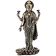 Top Collection Lakshmi Statue on Lotus Platform - Goddess of Wealth, Prosperity, Wisdom and Fortune Sculpture in Premium Cold Cast Bronze- 10.25-Inch Collectible Hindu Figurine (Cold Cast Bronze)