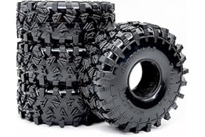 HOBBYSOUL 4pcs 1.0 Tires - 70 * 27mm Tall Griptrek Super Soft Sticky mud Tyre for RC Crawler 1/24 SCX24 1/18 TRX4M Upgrades