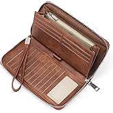 GOIACII Womens Wallet RFID Blocking Leather Zip Around Wallet Large Capacity Long Purse Credit Card Clutch Wristlet | RFID Blocking, Zip Around, Large Capacity, Long, Credit Card, Clutch