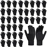 Pistha 36 Pairs Winter Gloves Knit Warm Gloves Magic Glove Bulk Pack Christmas Gift for Men Women Teens Homeless Cold Weather
