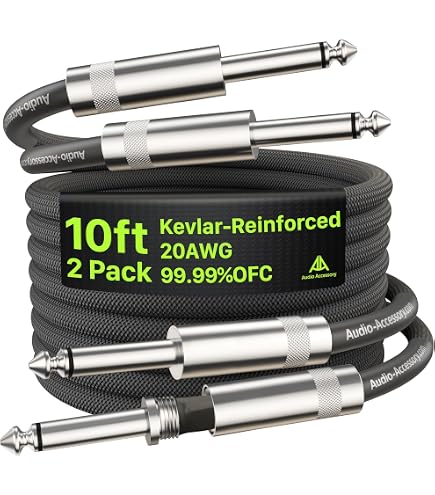 Amazon.com: WORLDS BEST CABLES 10 Foot - Guitar Bass Instrument
