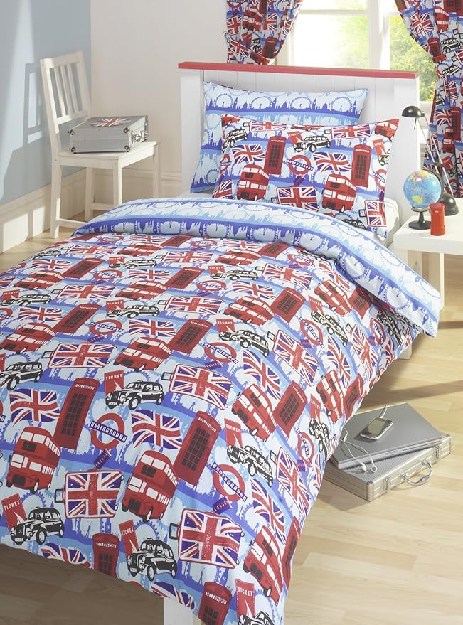 London Single Duvet / Bedding Union Jacks and Red Buses Amazon.co.uk