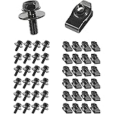 iolory 50PCS Car Bumper Retainer Clips Fasteners,M6 Bolt and U-Clips,Speed Fastener Extruded U Nut Clip,Suitable for Most Aut