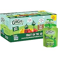 GoGo squeeZ Fruit on the Go, Apple Apple, 3.2 oz. (20 Pouches) - Tasty Kids Applesauce Snacks Made from Apples - Gluten…