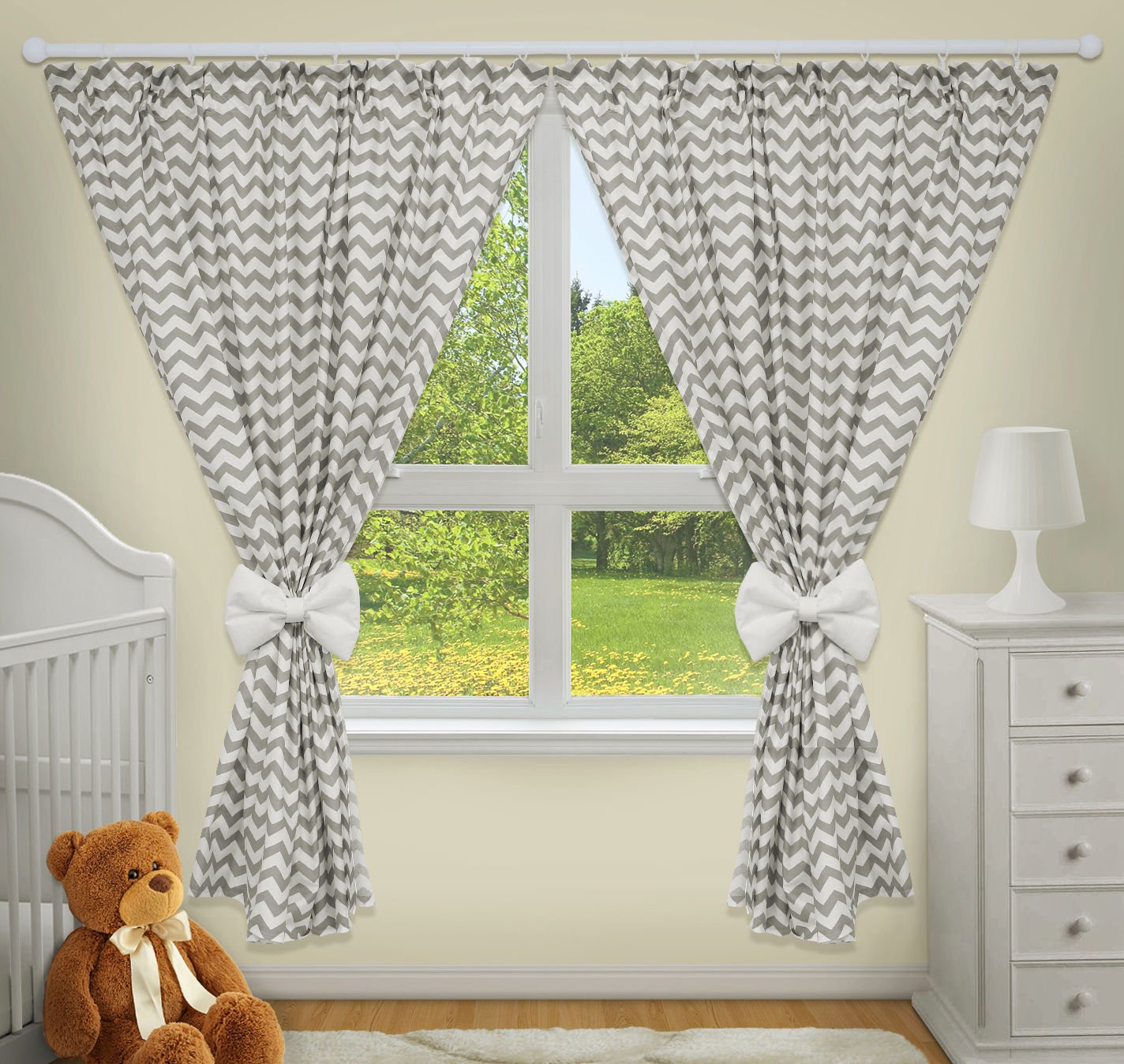 TheLittles24 Luxury Decorative Curtains for Baby Room Matching with Our Nursery Bedding Sets (Zig zag)