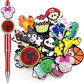 20Pcs Random Cartoon Focal Beads for Pens, Cute Silicone Focal Beads for Making DIY Bead Pens Keychain Jewelry